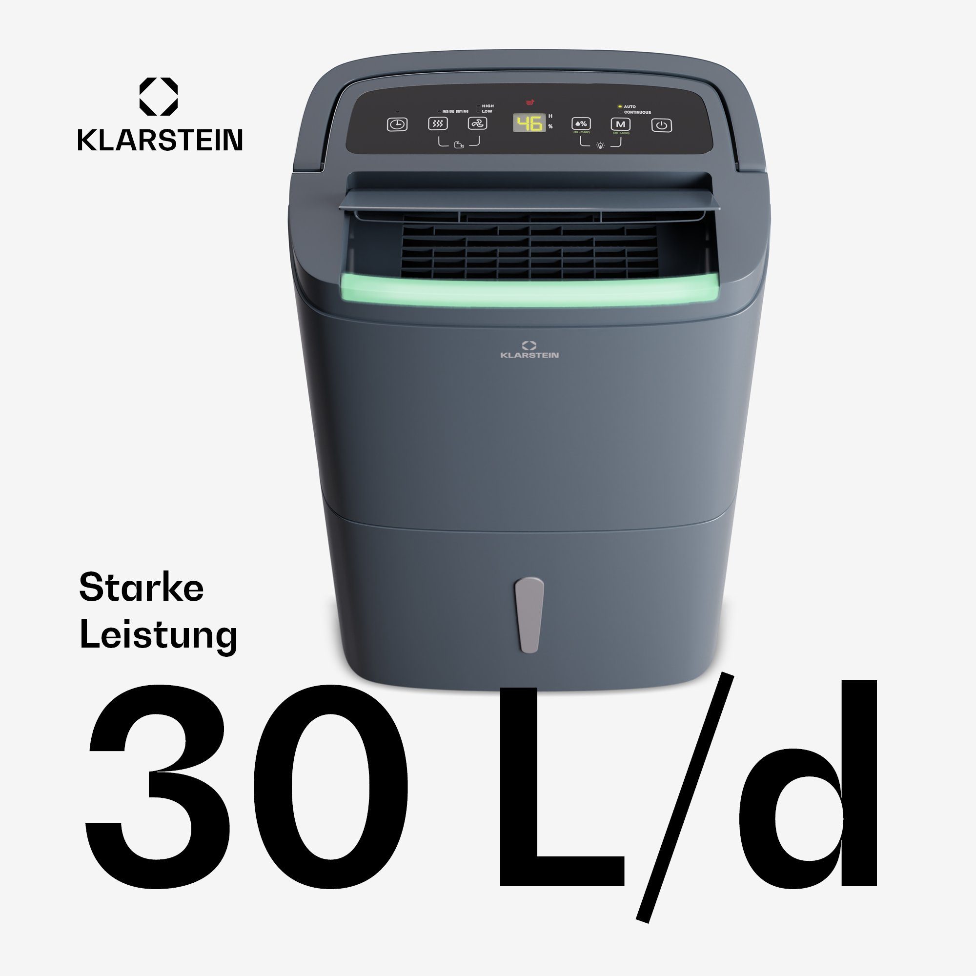Klarstein Luftentfeuchter DryFy Connect 30 Luftentfeuchter, elektrisch WiFi Kompression 30l/d 25-30m²