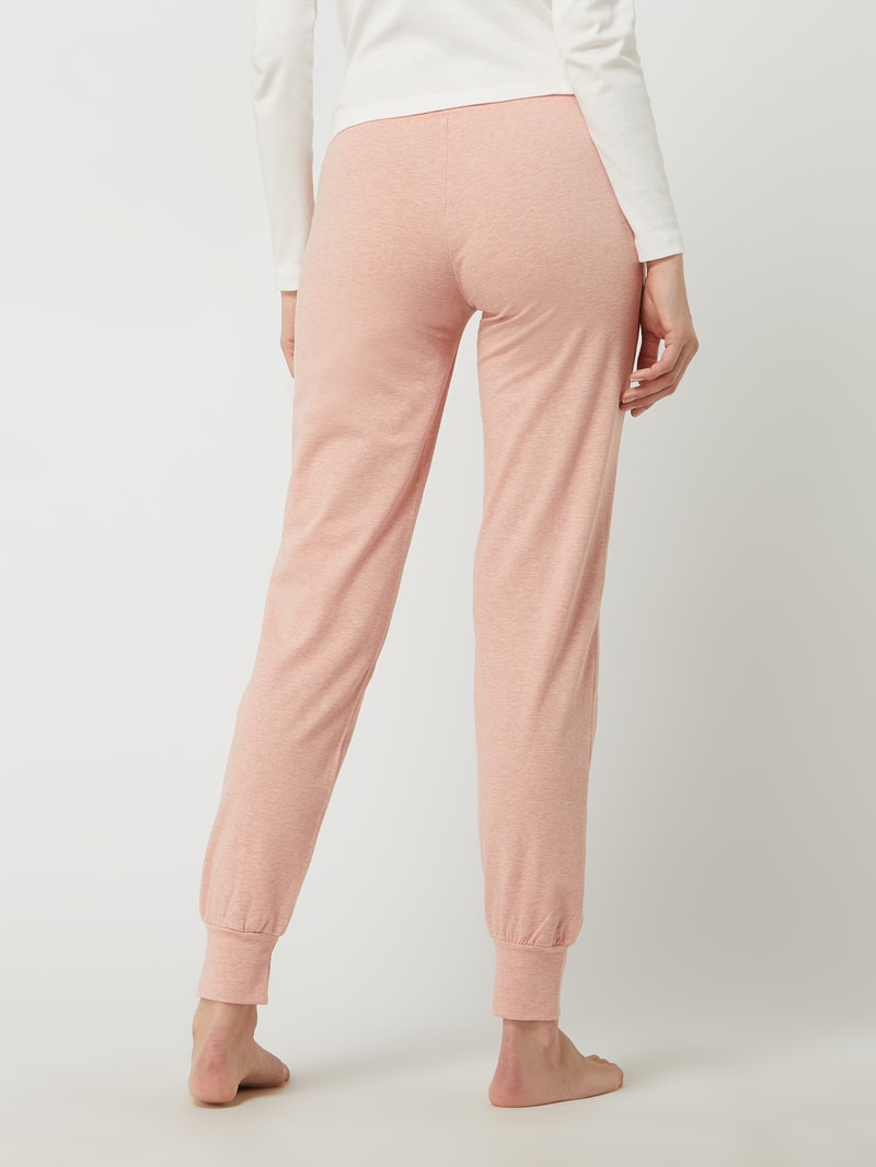 Lounge-Hose mit Logo-Applikation in altrosa