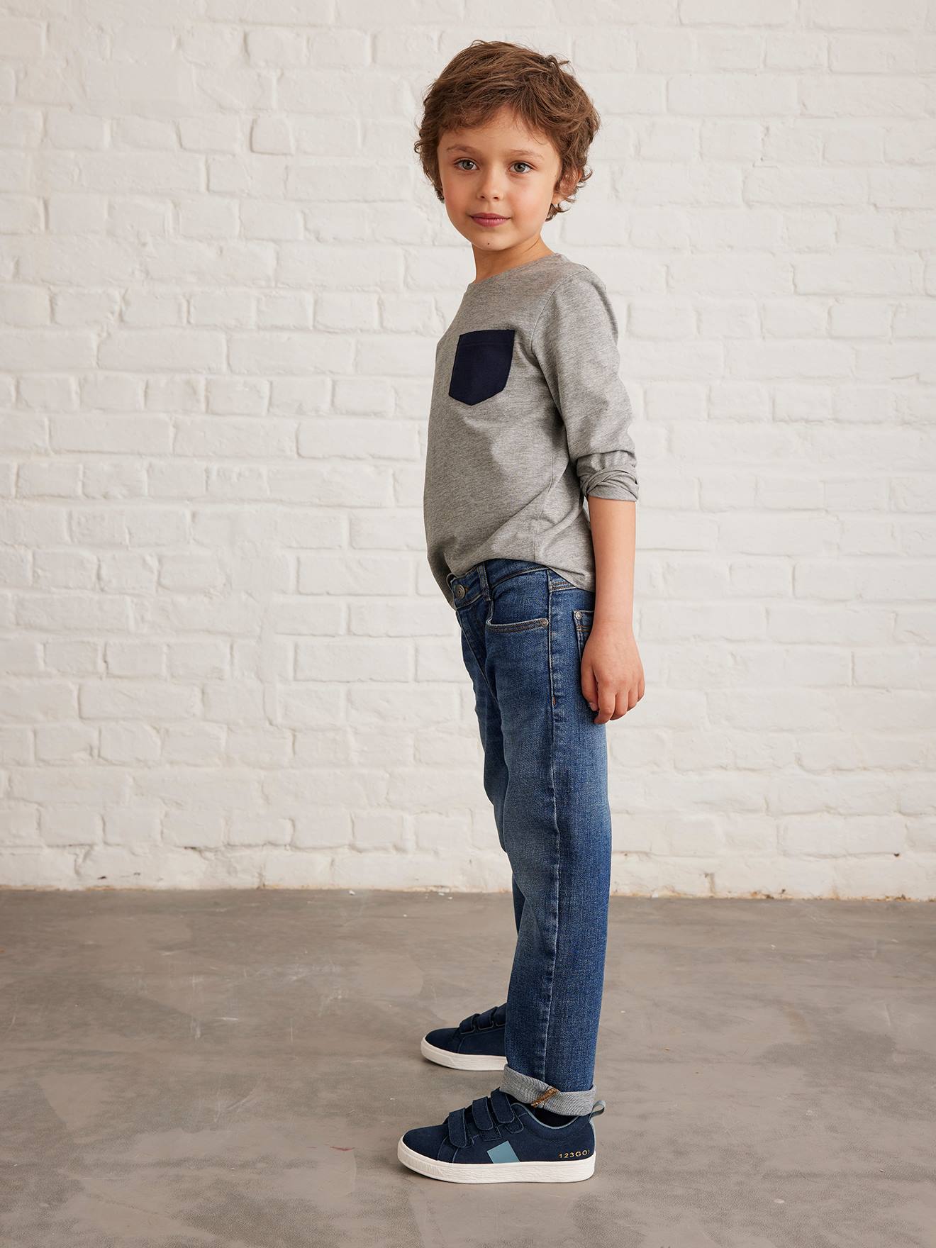Vertbaudet Jungen Loose-Fit-Jeans Oeko-Tex - blue stone
