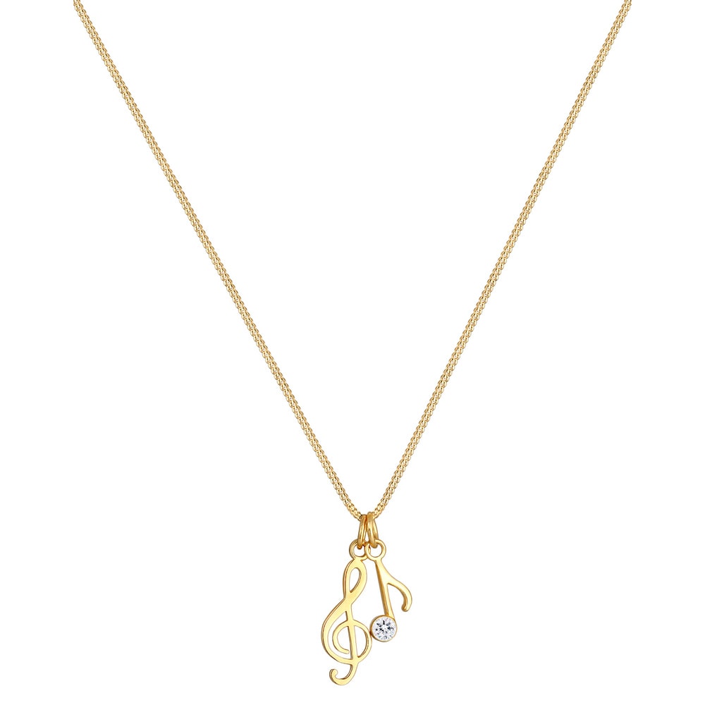 Elli Elli Collier Pendentif pour dames Symbole musical filigrane avec cristaux en 925/ collier