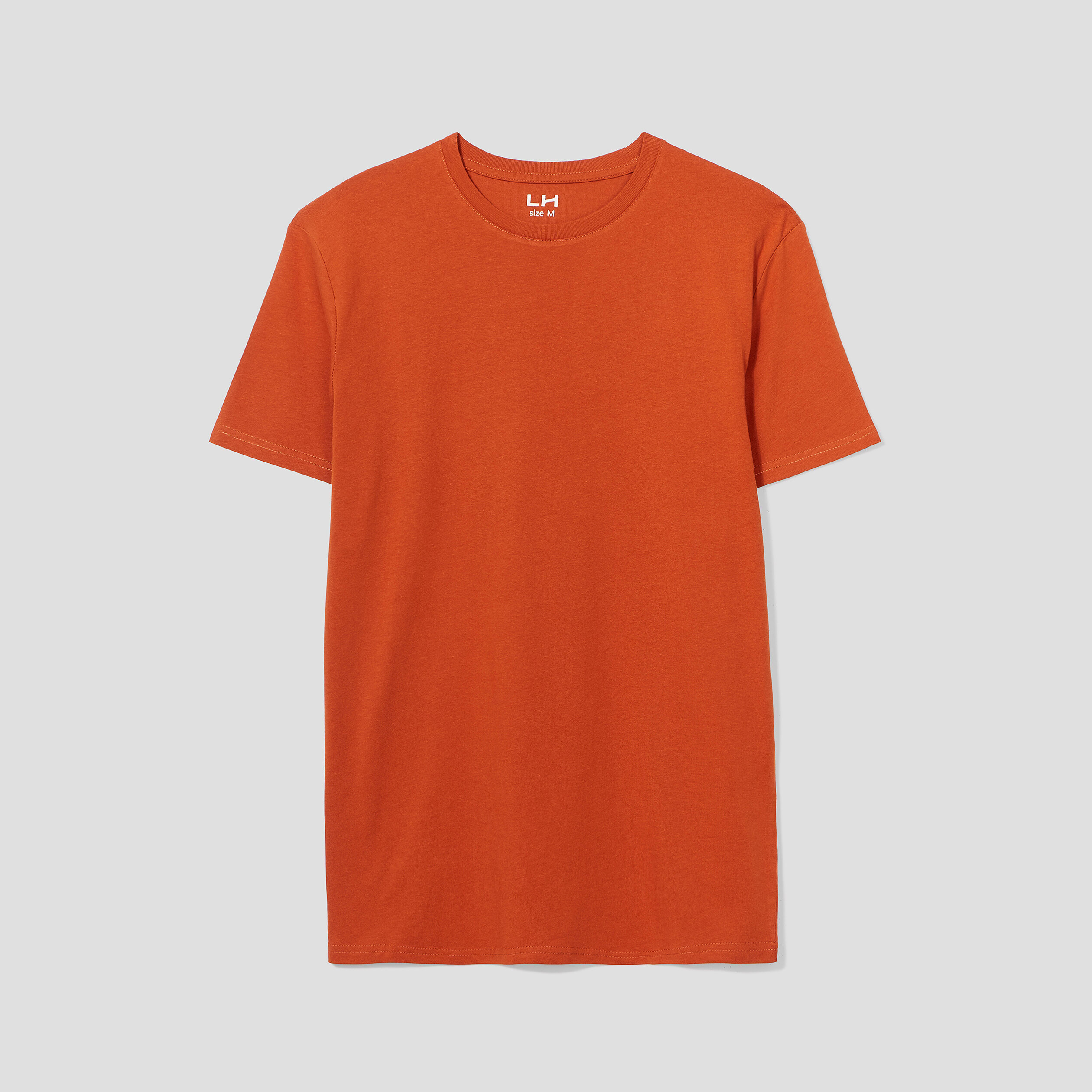 T-shirt en coton manches courtes orange foncé homme | La Halle