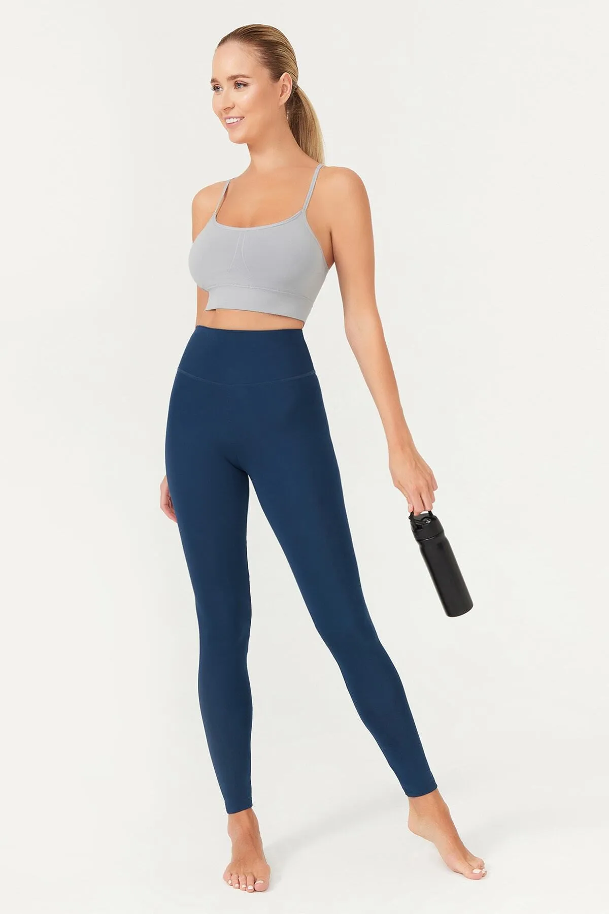 LOS OJOS  Marineblaue Sportstrumpfhosen mit hoher Taille – Basics