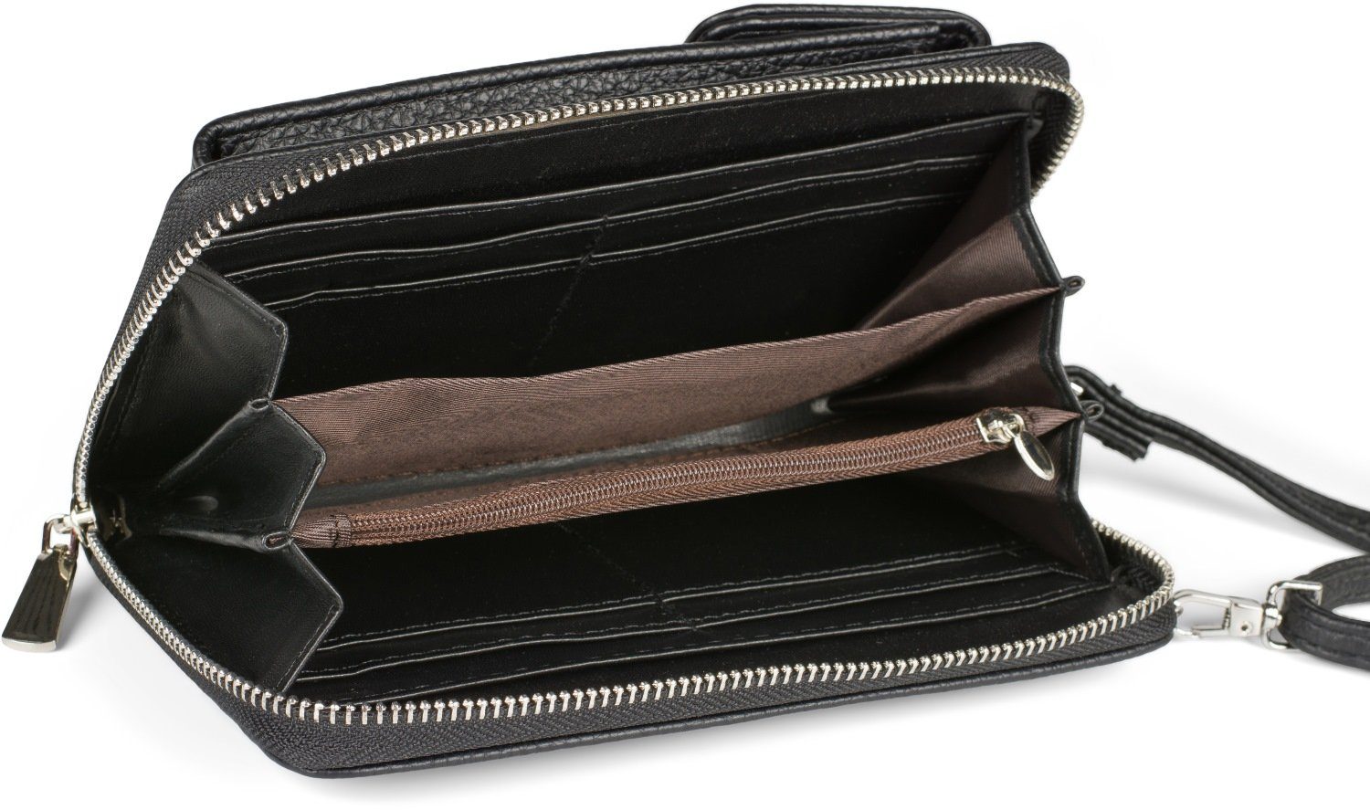 styleBREAKER Mini Bag (1-tlg), Geldbörse mit Handyfach - Umhängetasche RFID Schutz