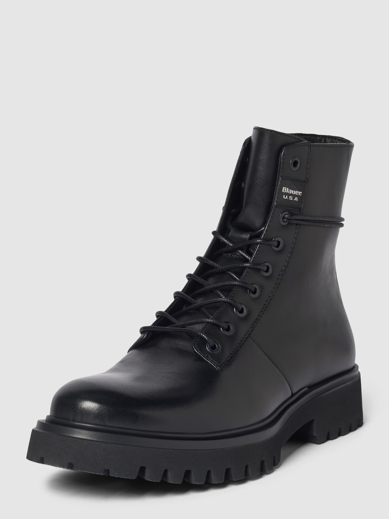 Ankle-Boots mit Label-Detail Modell 'FLYNN' in schwarz