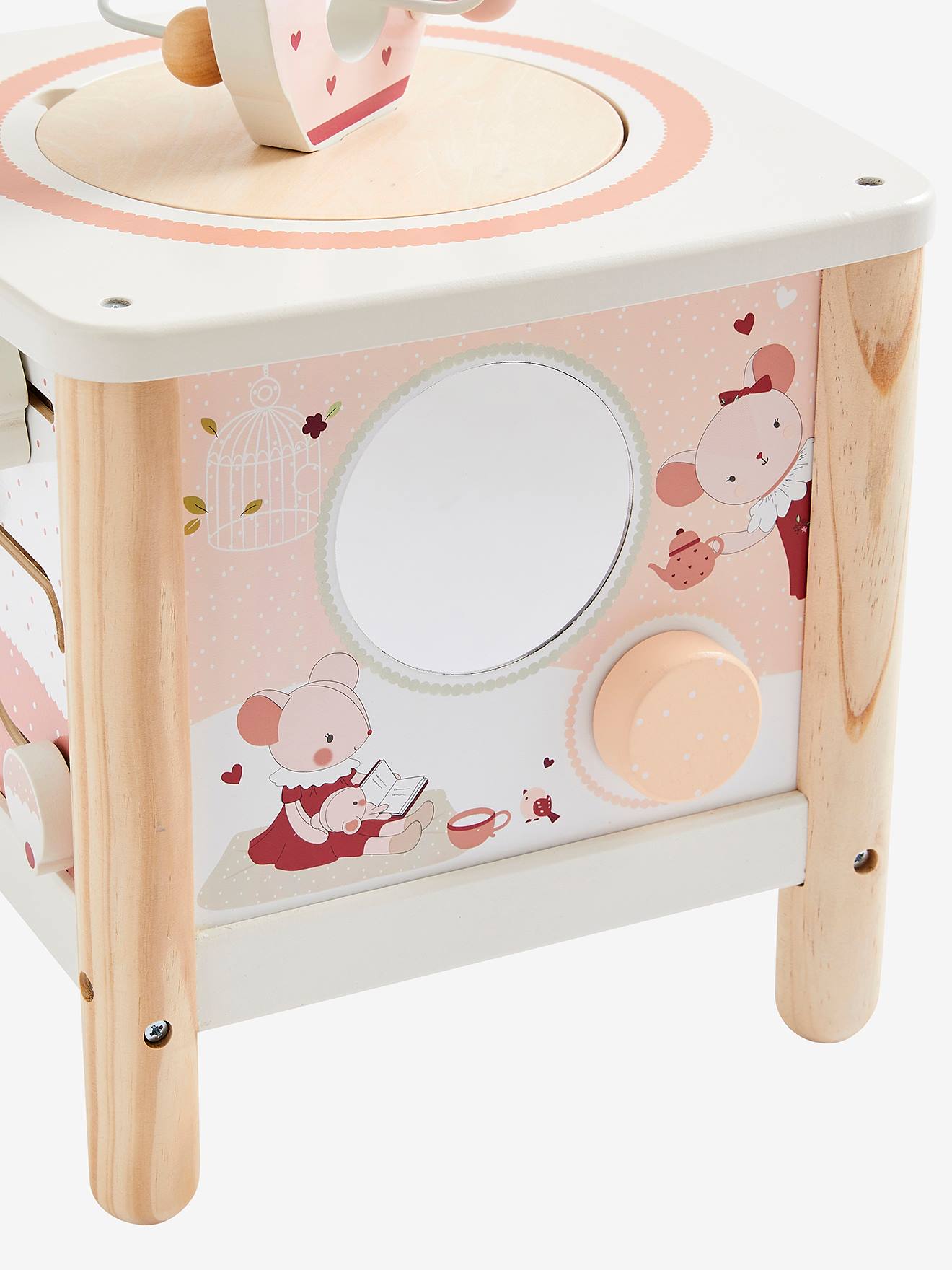Grand cube d'activités GRENIER en bois FSC® blanc
