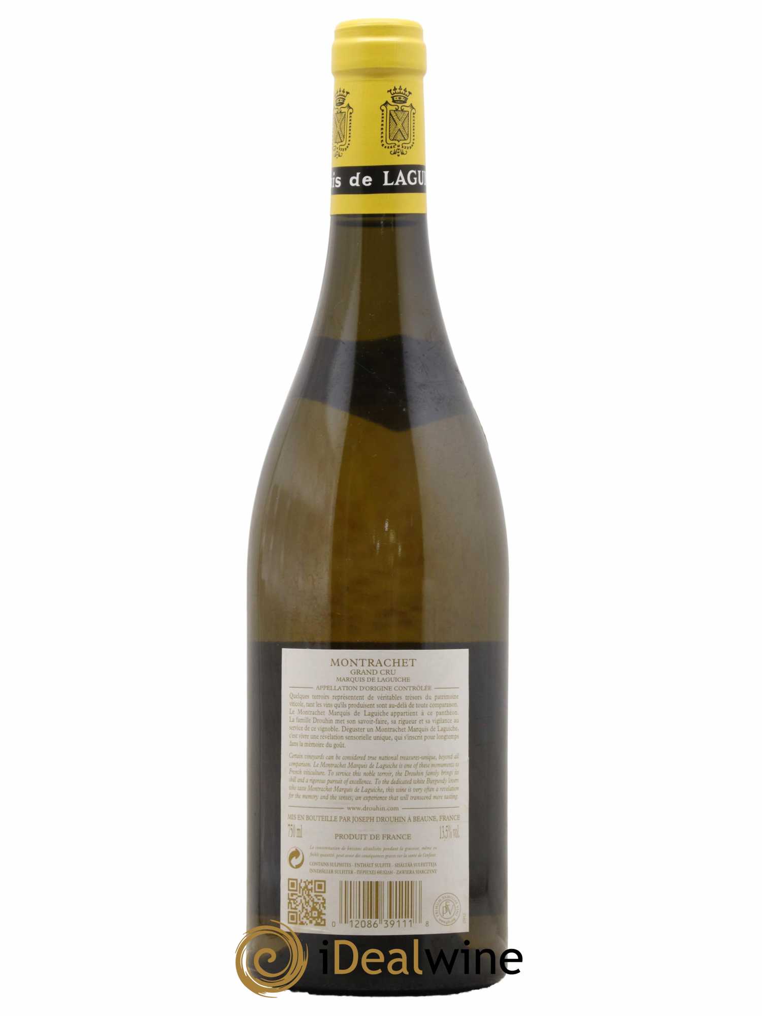 Montrachet Grand Cru Marquis de Laguiche Joseph Drouhin  2010 - Lot de 1 Bouteille