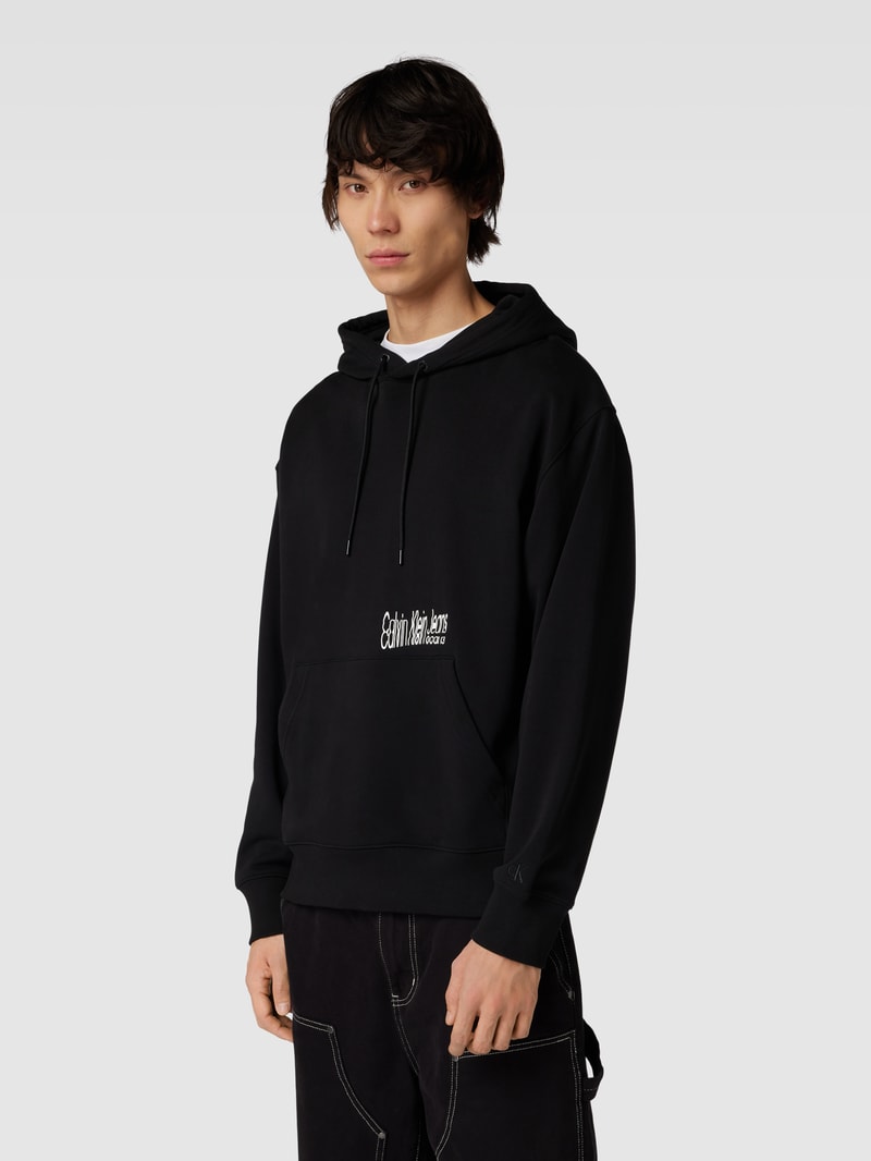 Hoodie mit Label-Print in black