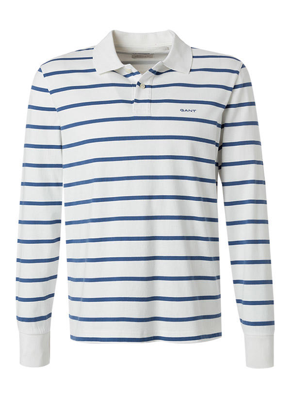 Gant, Polo-Shirt, Baumwoll-Jersey, ecru-blau gestreift