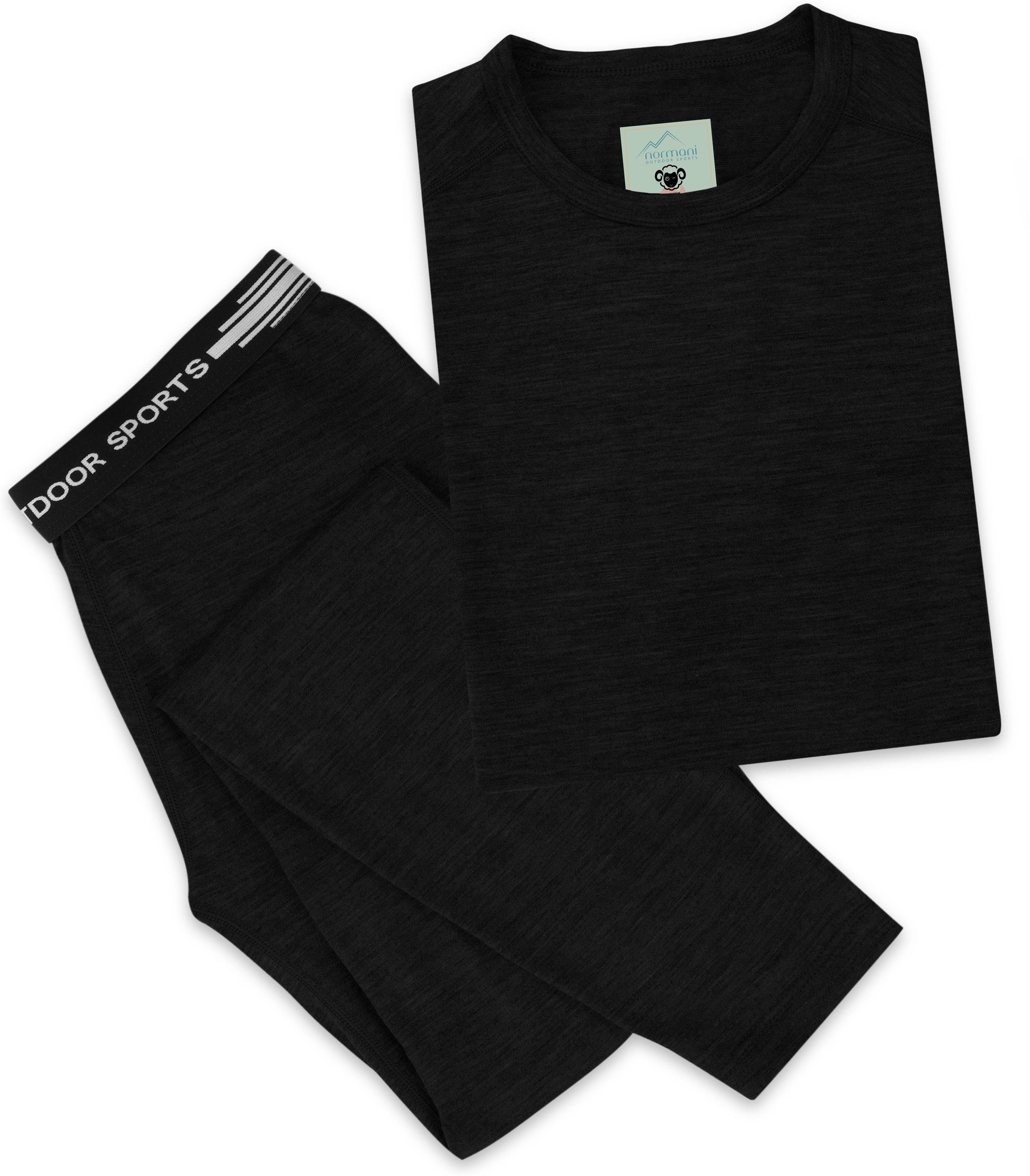 normani Funktionsshirt Kinder Merino Langarm Broome Ski-Unterhemd Thermounterwäsche Funktionsshirt aus 100% Bio-Merinowolle für Junge und Mädchen