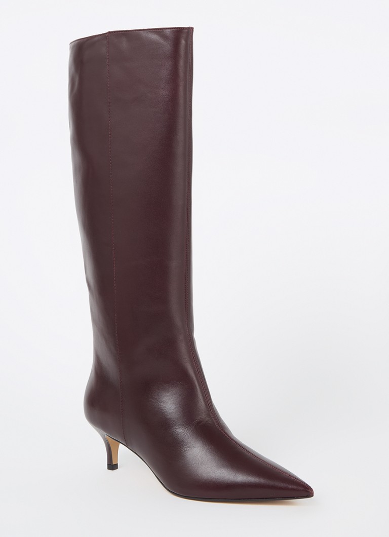 Dune London  Smooth laars van leer met doorgestikte details