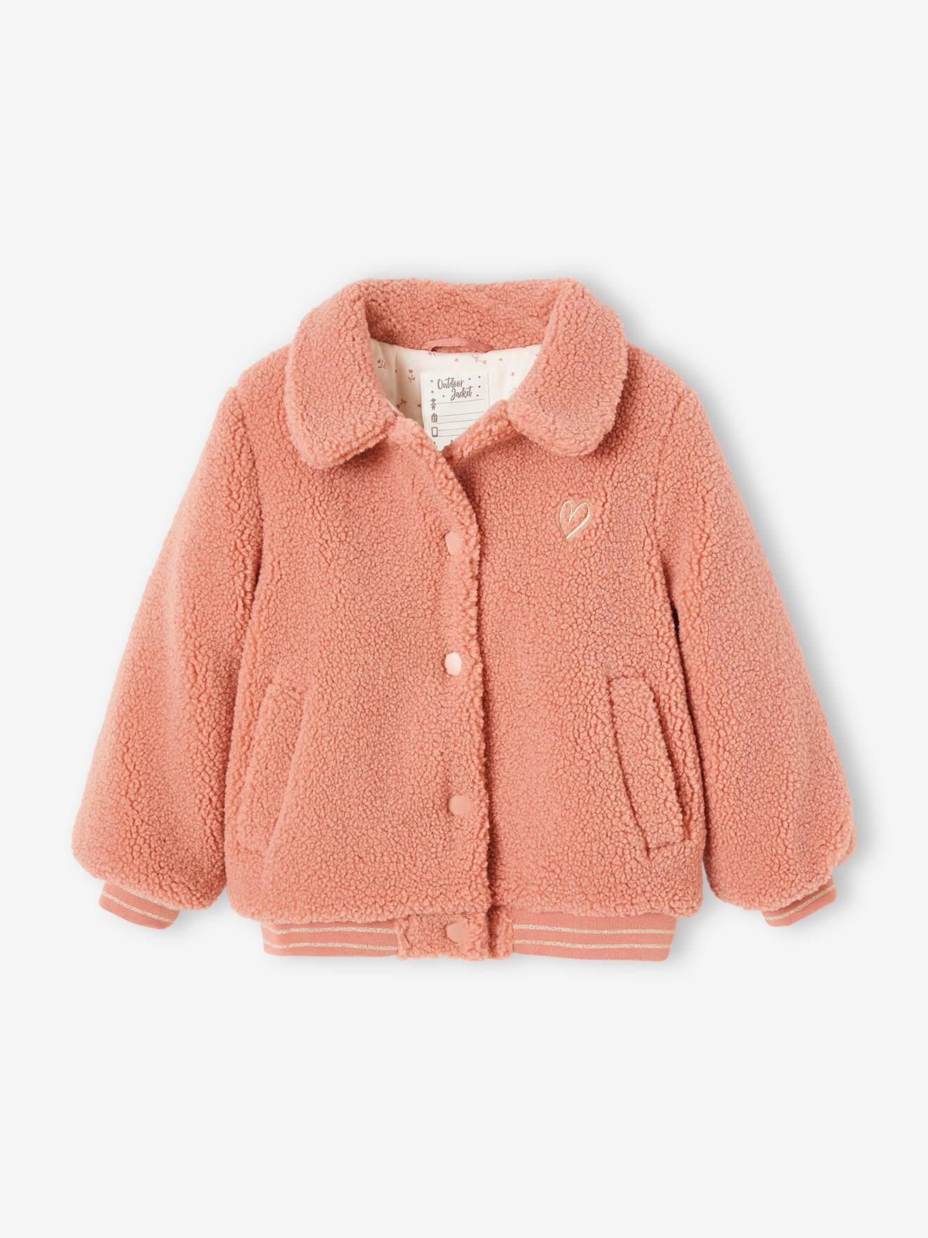 Blouson douillet style teddy en sherpa fille blush