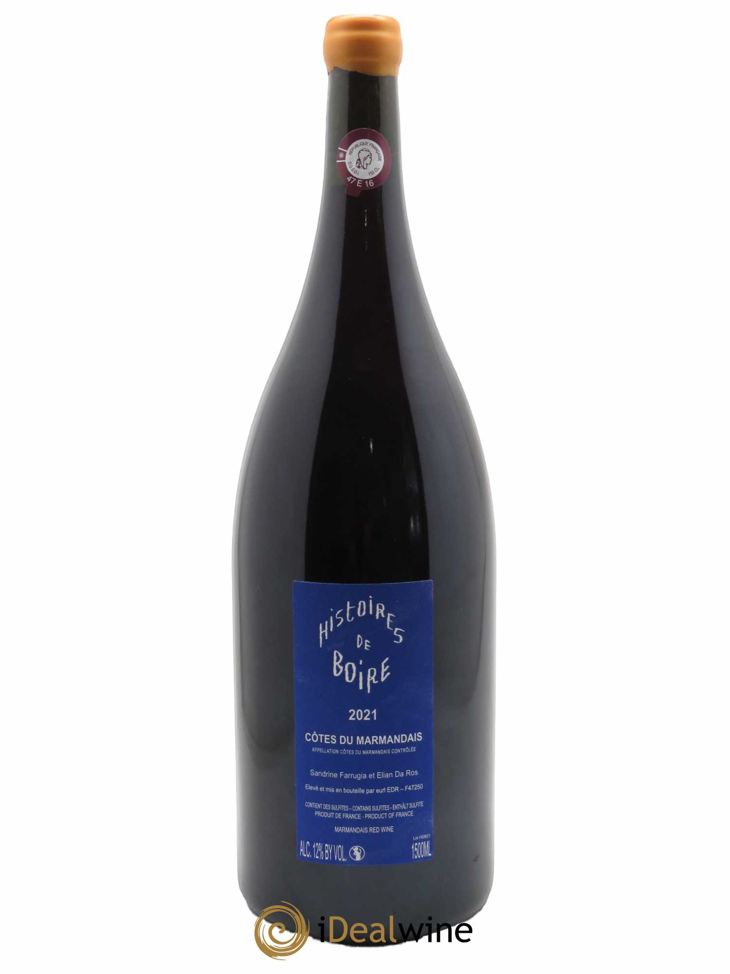 Côtes du Marmandais Histoires de Boire Elian Da Ros (Domaine)  2021 - Lot de 1 Magnum