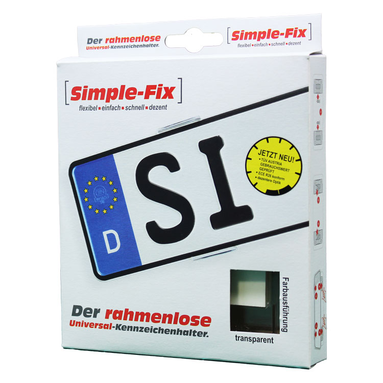 Kennzeichenhalter, 2 Paar, transparent von SimpleFix - ATU