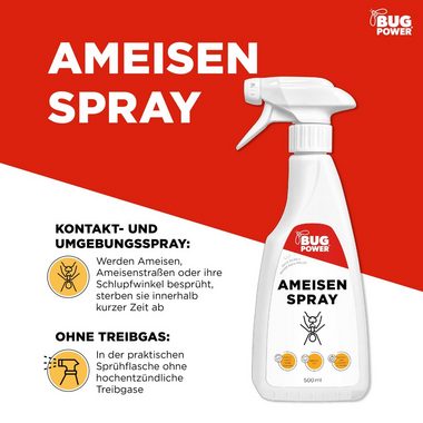 BugPower Insektenspray Ameisen Spray - effektiv gegen Ameisen, 500 ml, 1-St.