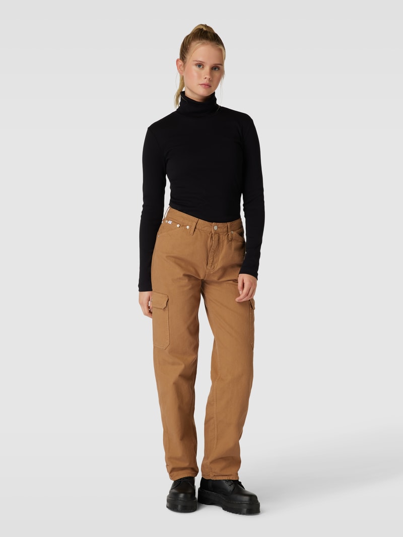 Longsleeve mit Rollkragen Modell 'Rolli' in schwarz