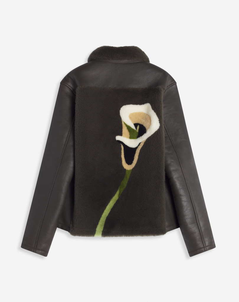 VESTE SHEARLING À IMPRIMÉ INTARSIA