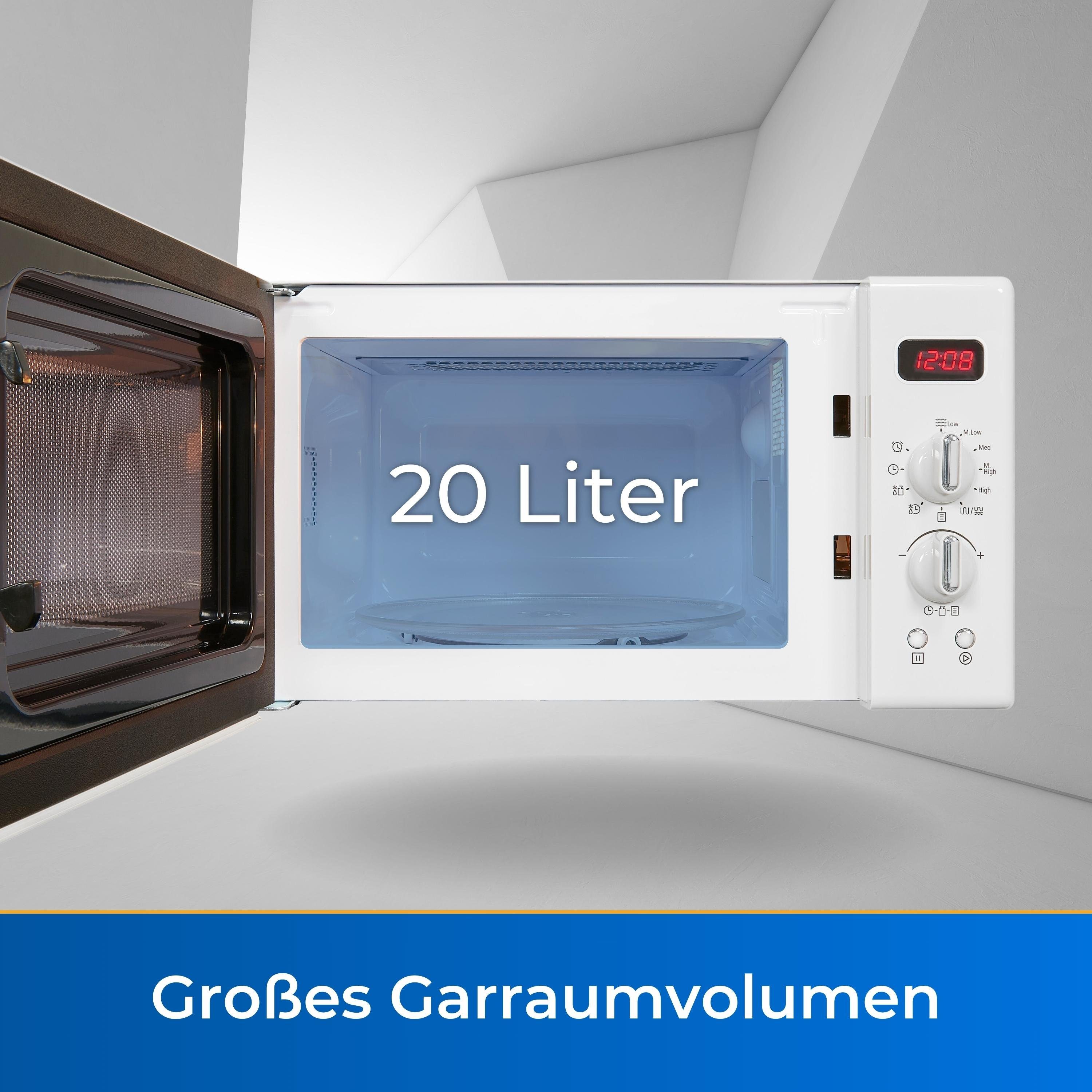 exquisit Mikrowelle RMW720-3G DIG, Grill, Mikrowelle, 20,00 l, attraktives Retro-Design mit praktischer Grillfunktion und Display