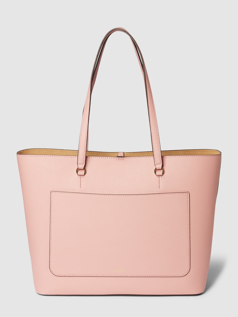 Tote Bag mit Label-Detail Modell 'KARLY' in rosé