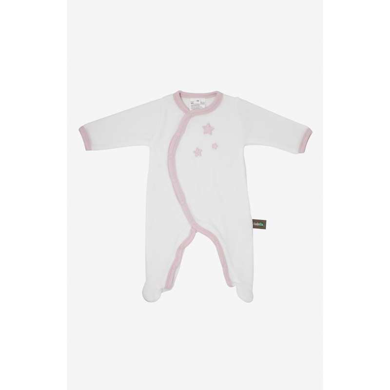 Pyjama bébé Coton Bio blanc motifs étoiles