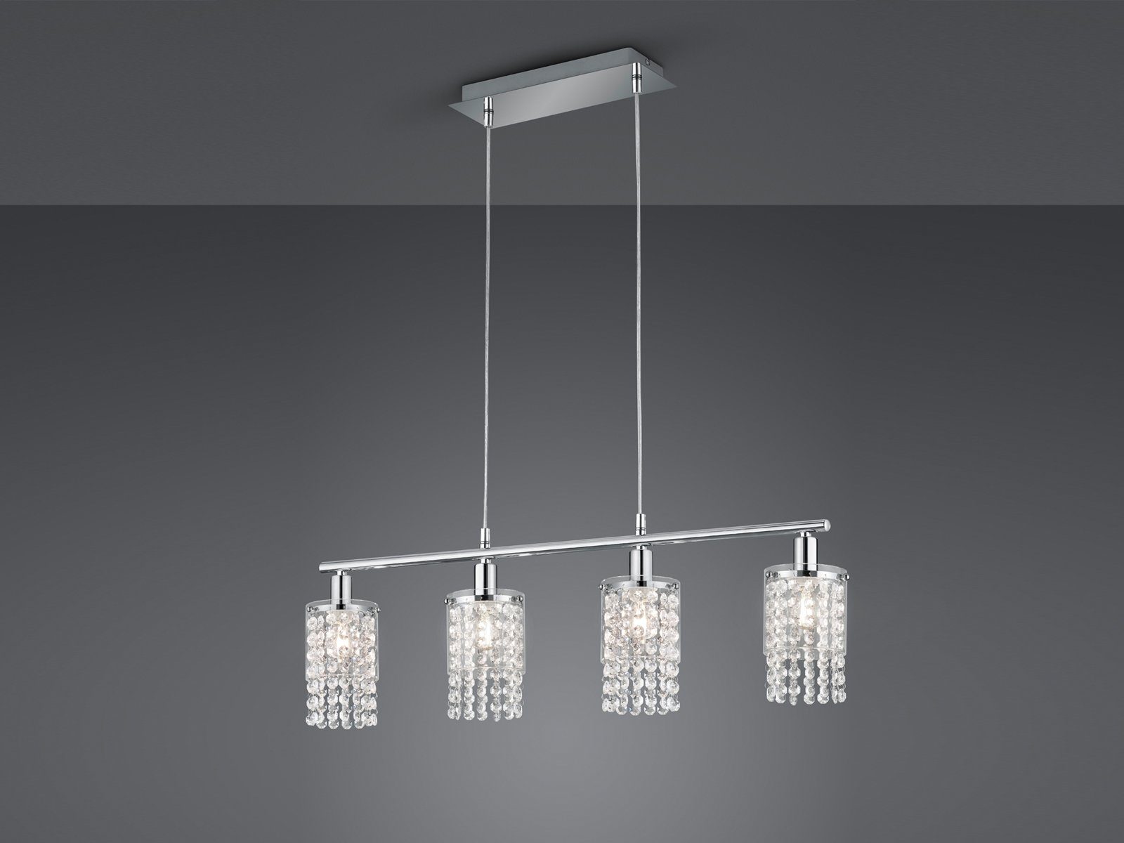 meineWunschleuchte LED Pendelleuchte, Dimmfunktion, LED wechselbar, Warmweiß, Designer-lampe Balken-lampe Kristall hängend über-n Esstisch, B 150cm