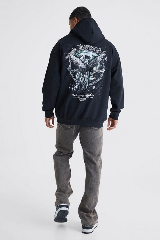 Oversize Hoodie mit Pour Homme Print