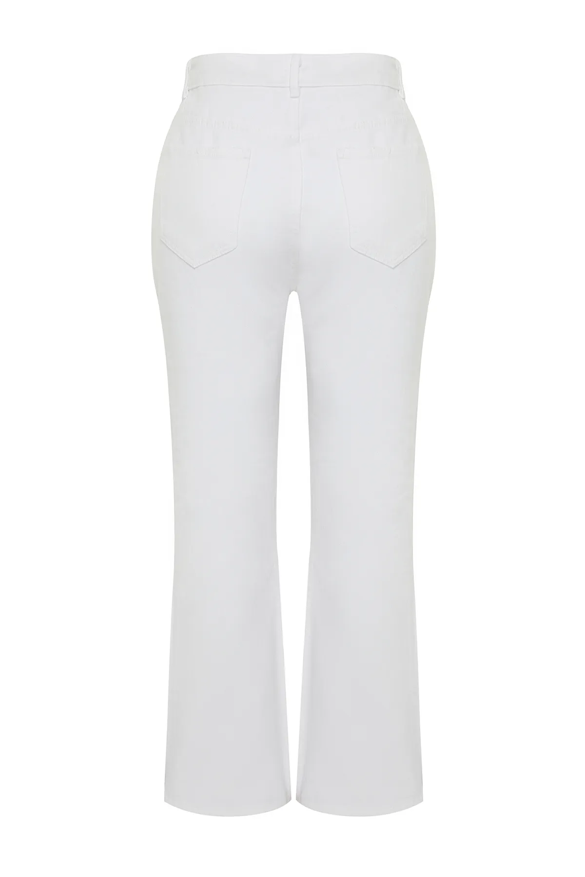 Trendyol Curve  Weiße Jeanshose mit hoher Taille - Pipe Leg TBBSS24CJ00058