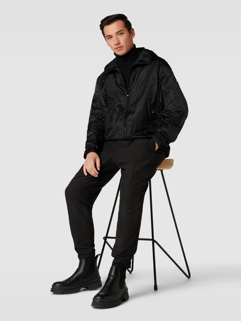 Jacke mit Allover-Muster Modell 'Condeko' in schwarz