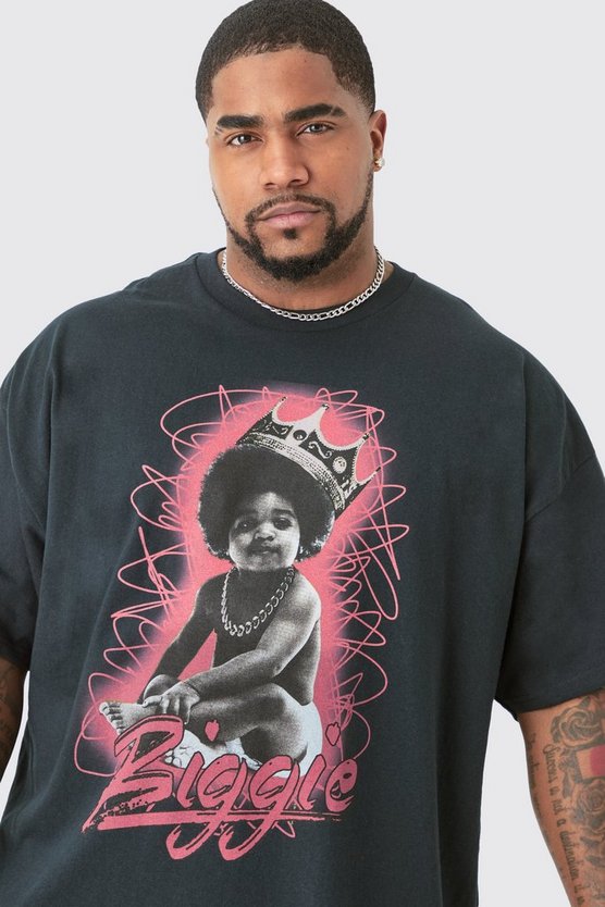 Plus Oversize T-Shirt mit lizenziertem Biggie-Print