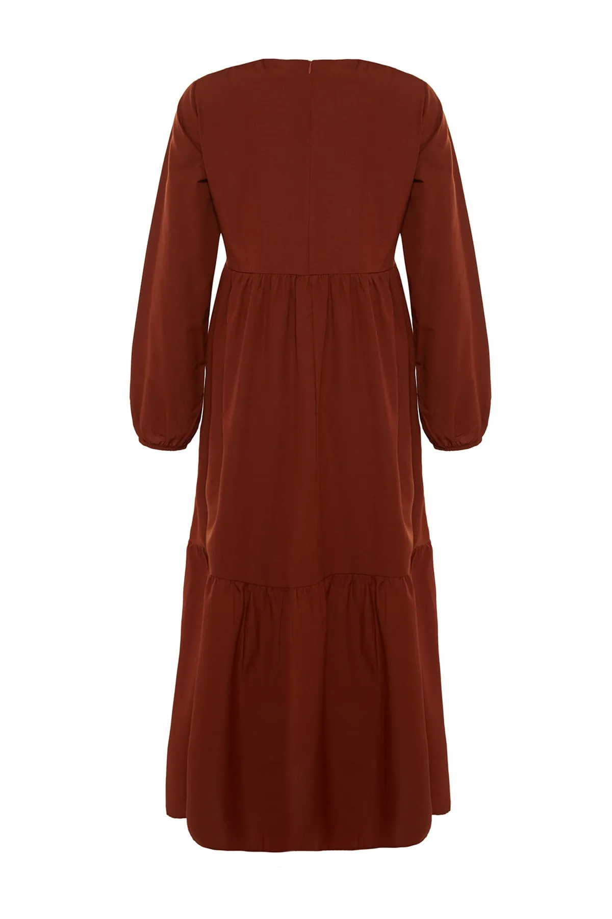 Trendyol Modest  Gewebtes Kleid aus Baumwolle mit weitem Schnitt und Fliesenmuster TCTSS21EL3406