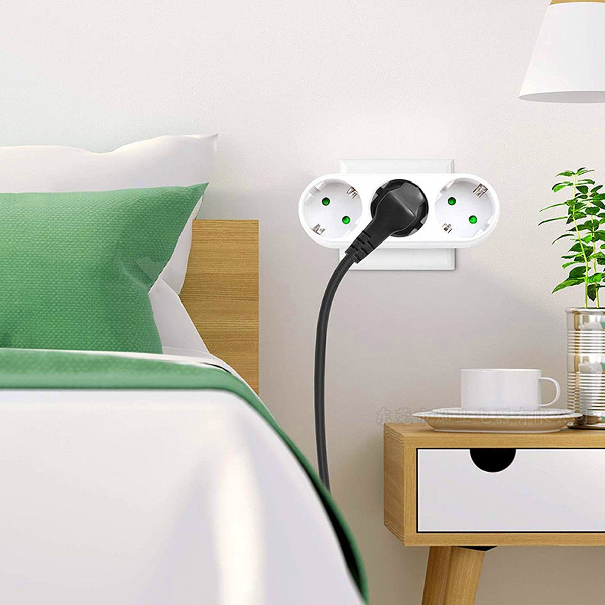 DOPWii Drei Steckdosen für Steckdose,3 in 1 250V/16A Tragbare Steckdosen Mehrfachsteckdose