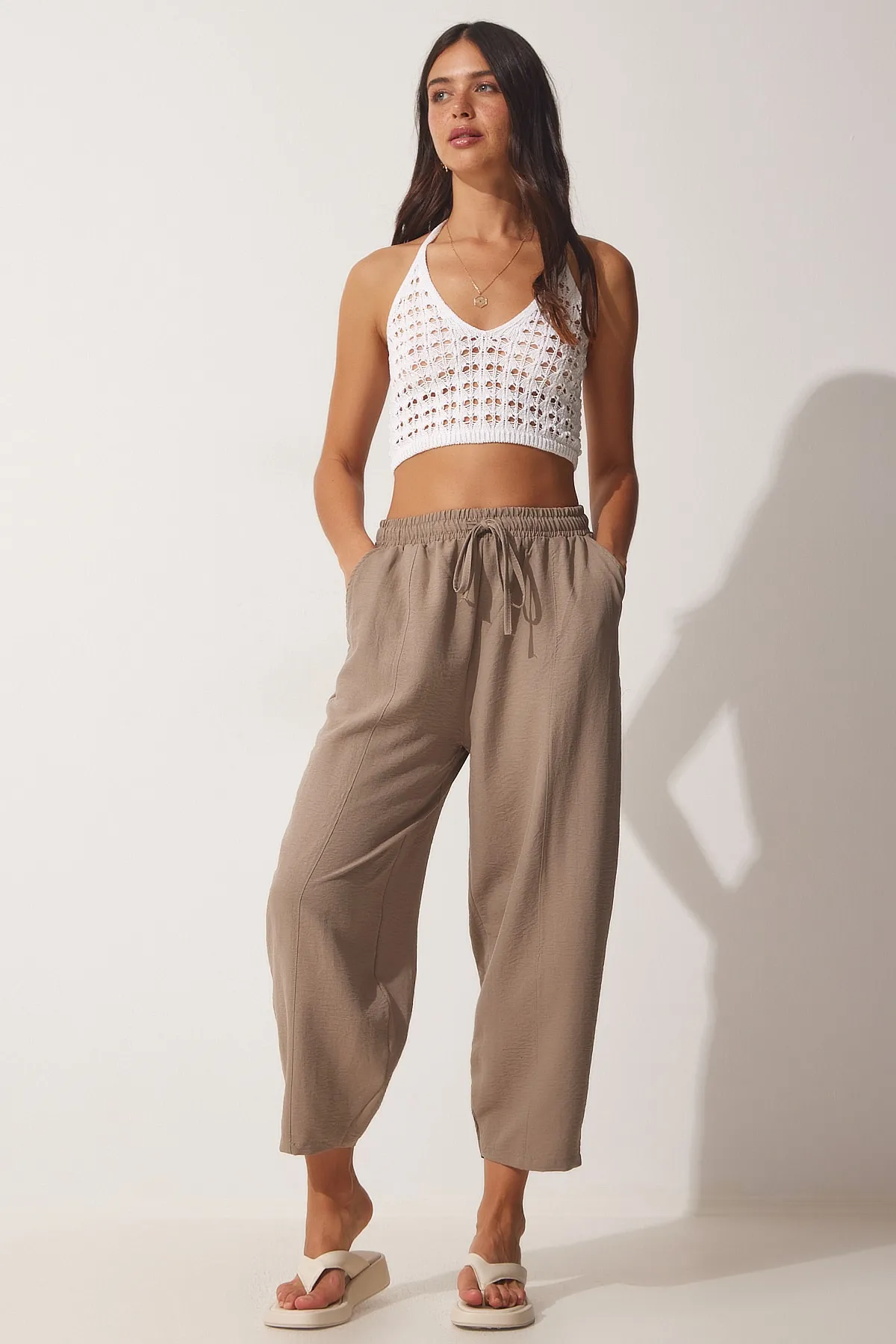 Happiness İstanbul  Shalwar-Hose aus Nerzleinen für Damen DZ00081