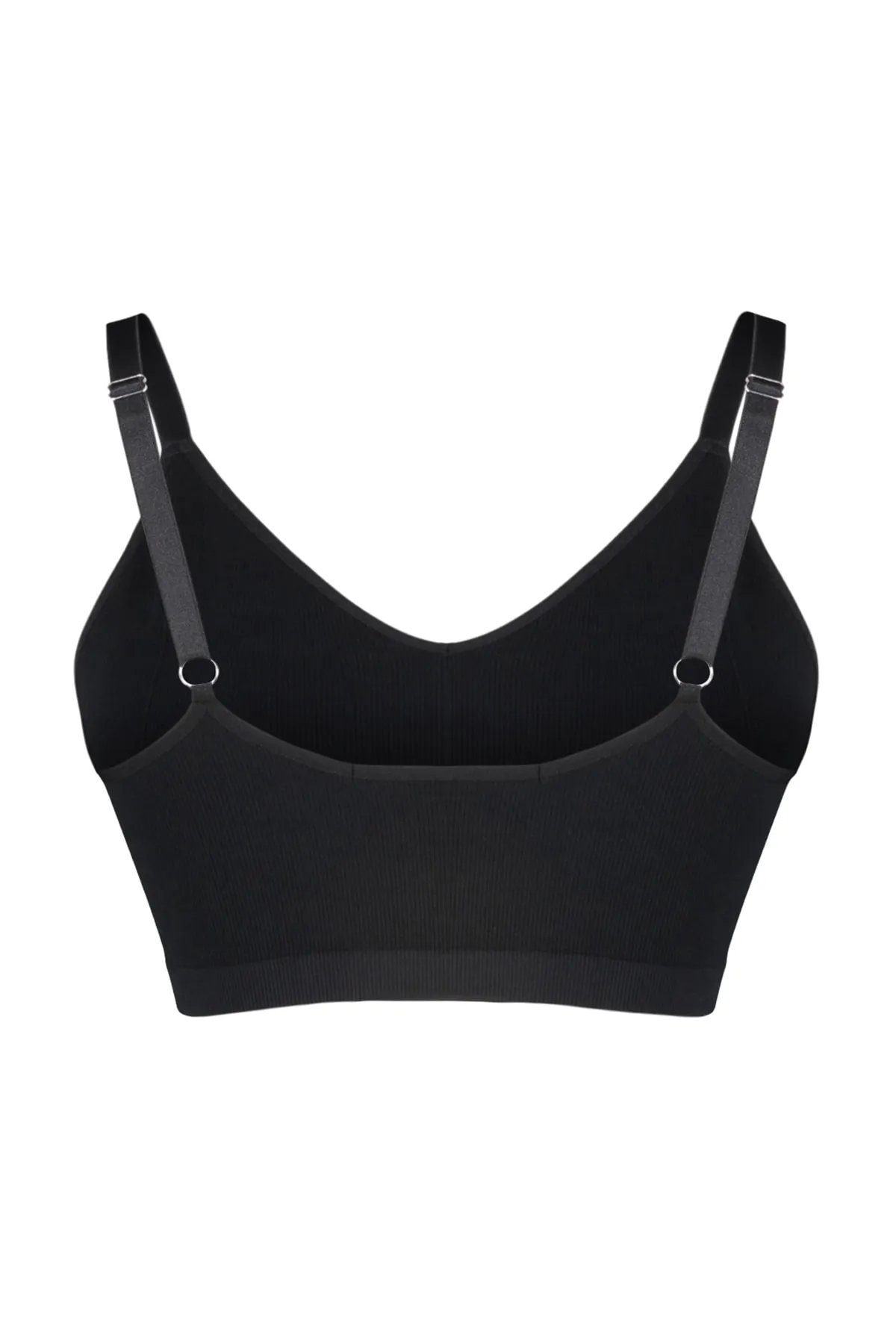 Trendyol Curve  Schwarzer, kappenloser, nahtloser Bralette-BH mit Trägern TBBSS23CW00001