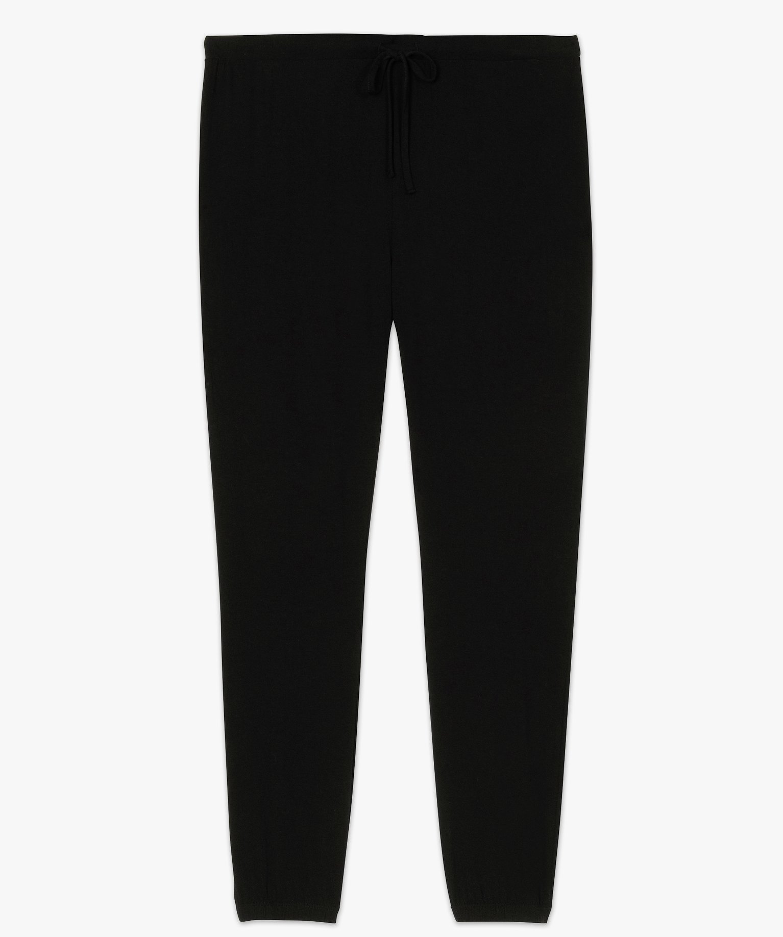 Pantalon de pyjama femme grande taille resserré dans le bas noir | GEMO