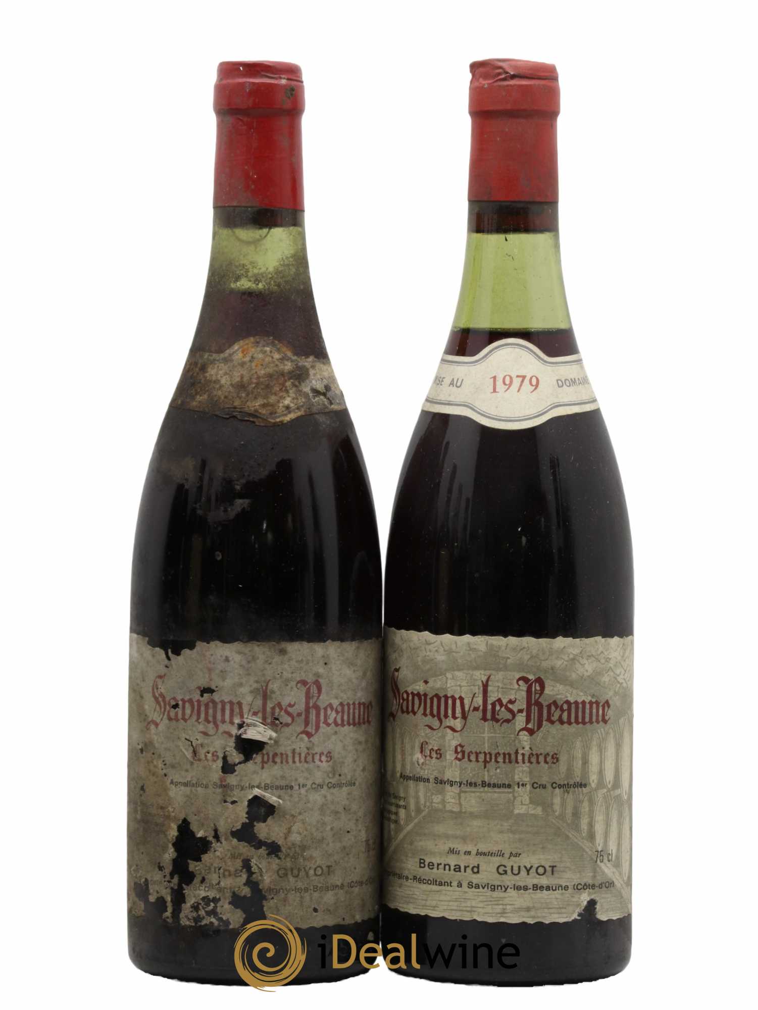 Savigny-lès-Beaune 1er Cru Beaunes Serpentieres Bernard Guyot 1979 - Lot de 2 Bouteilles