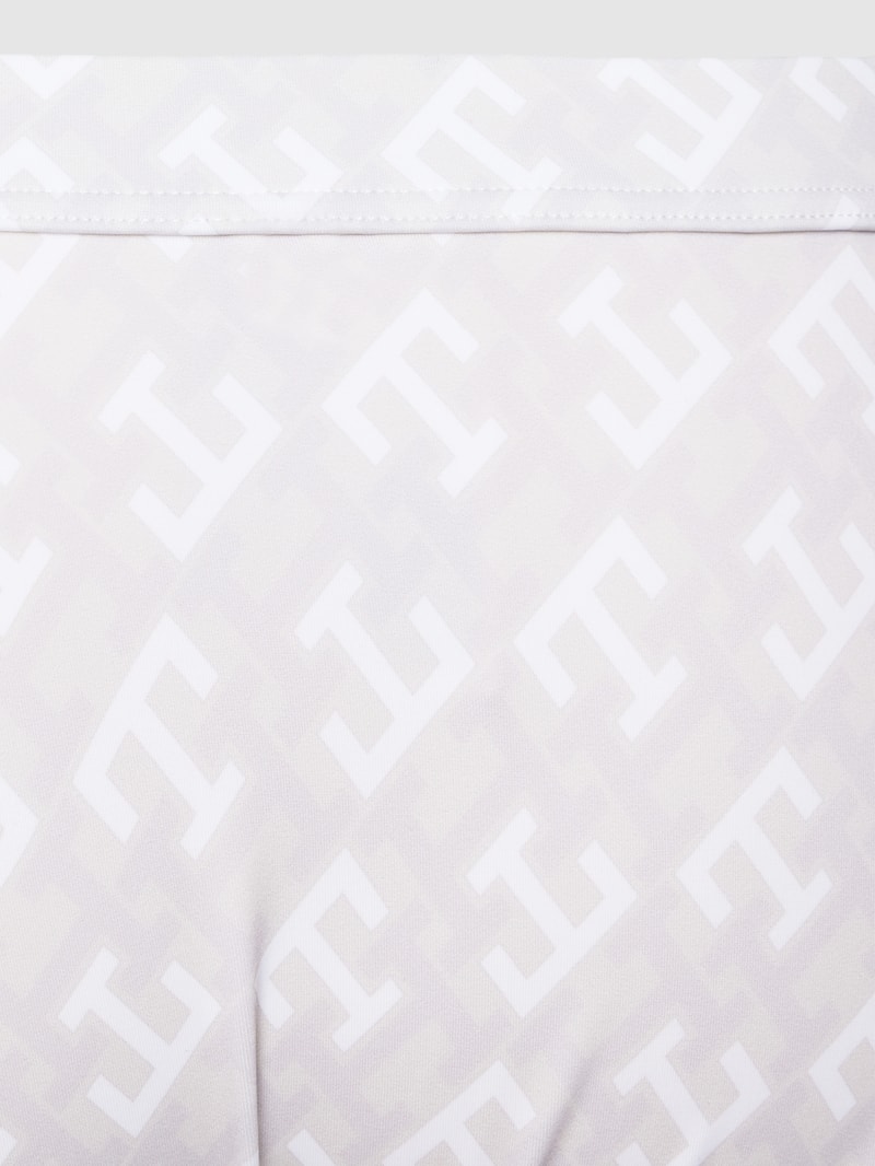 Bikini-Slip mit Logo-Muster in offwhite meliert