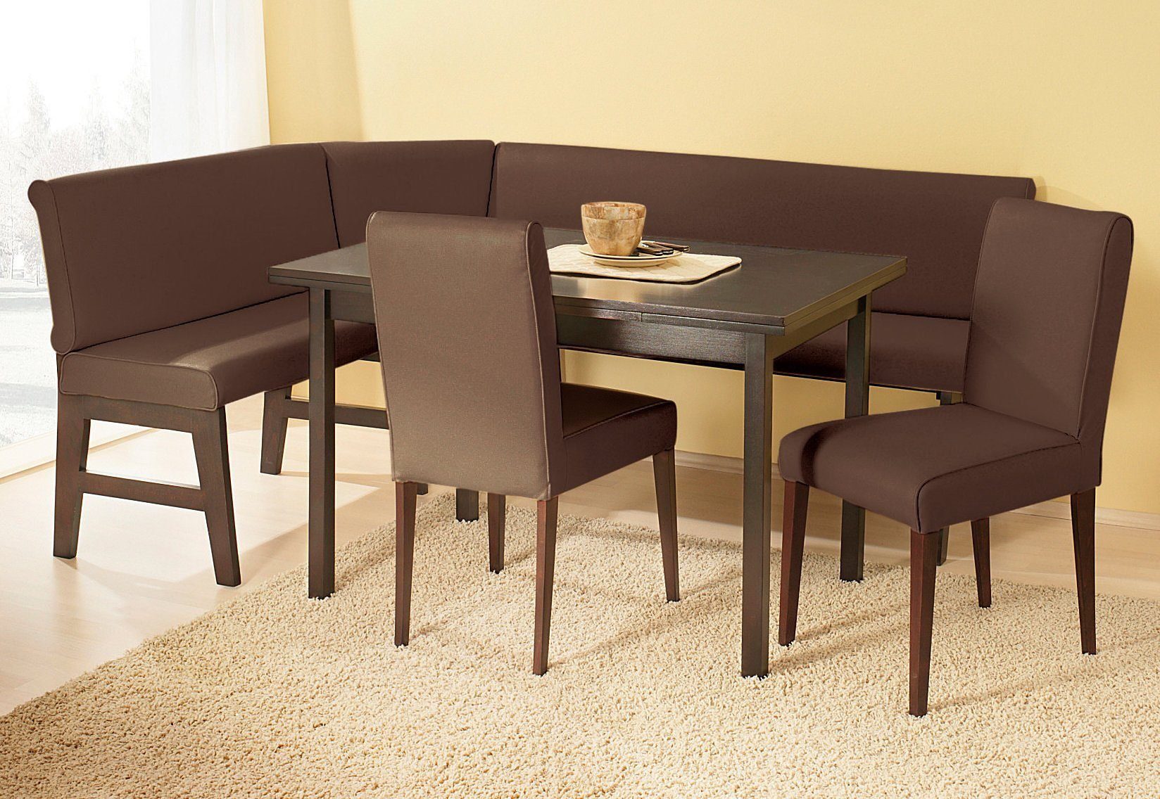Home affaire Eckbankgruppe Susanne, (Set, 4-tlg), Eckbank langer Schenkel 156 oder 205 cm, wahlweise rechts oder links