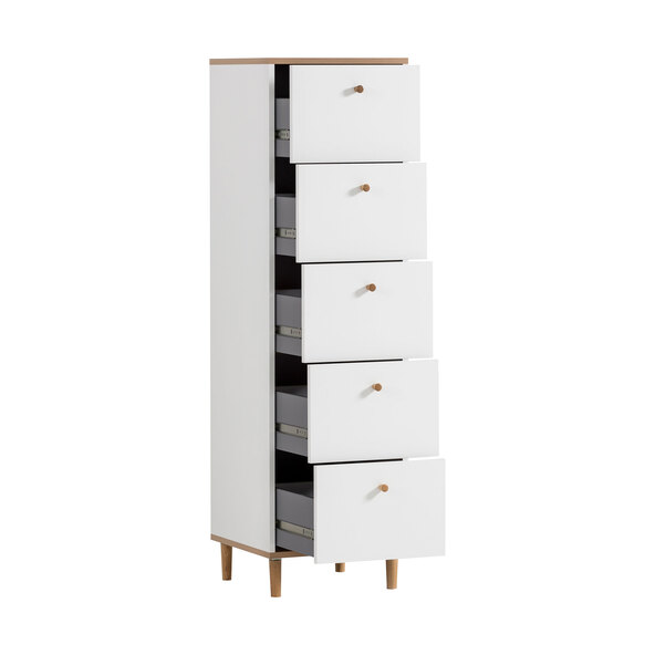 Kommode Emma, schmal mit 5 Schubkästen