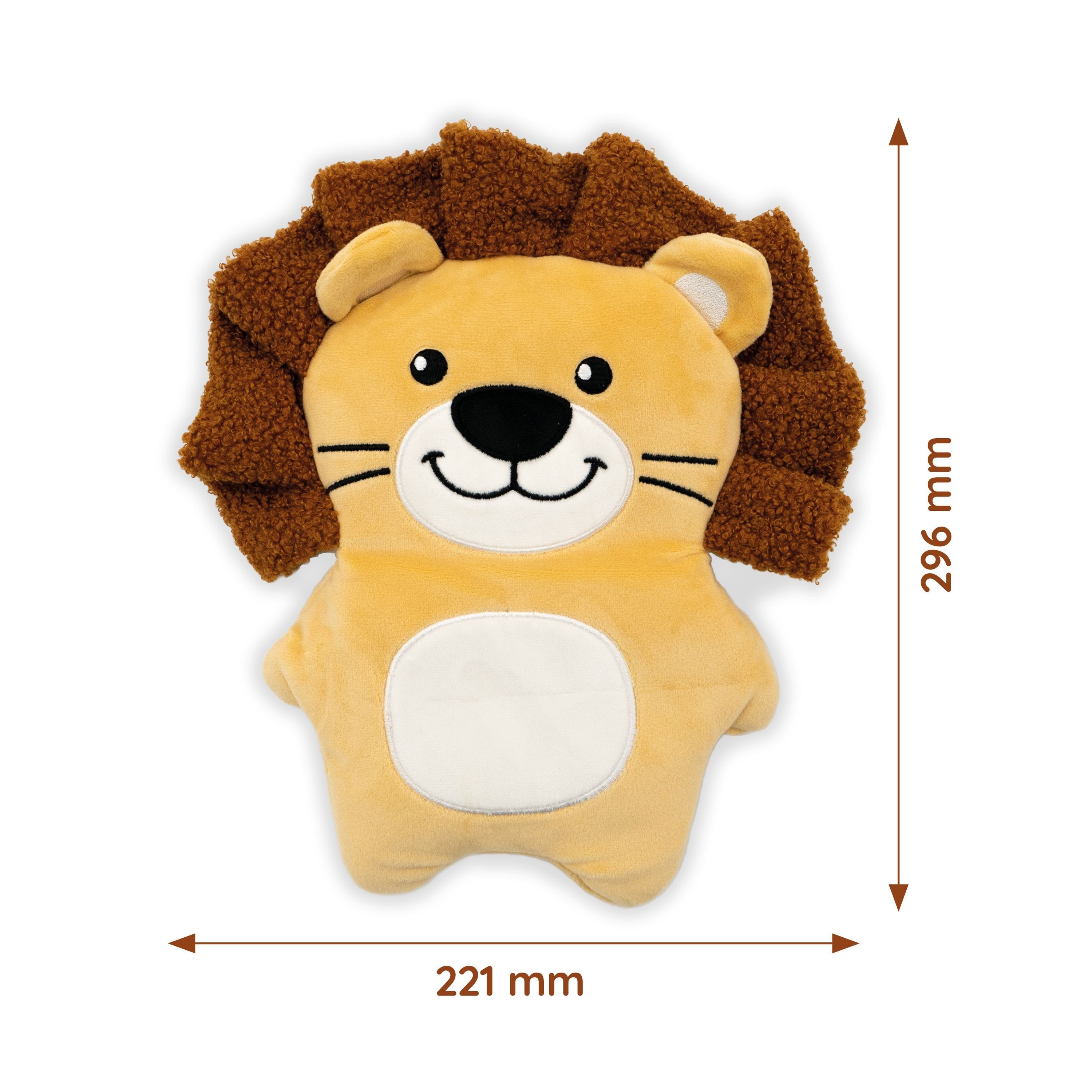 FLEXEO Kirschkernkissen weiches Wärmekissen, 1 Stück, 1-tlg., Körnerkissen für Kinder, Löwe