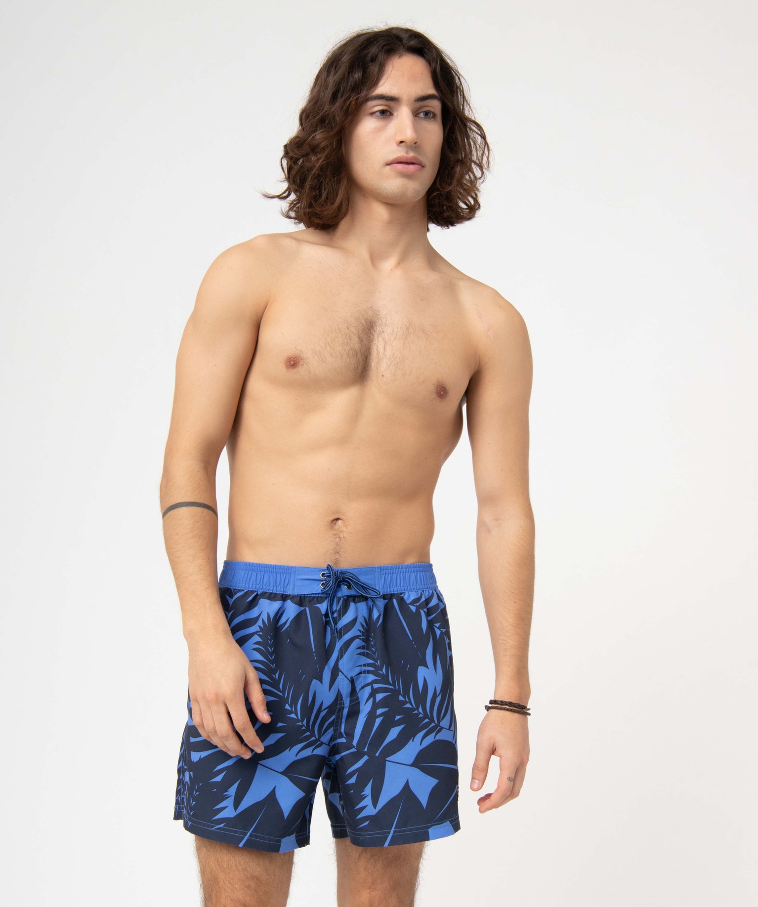 Short de bain homme à motifs feuillages imprime | GEMO