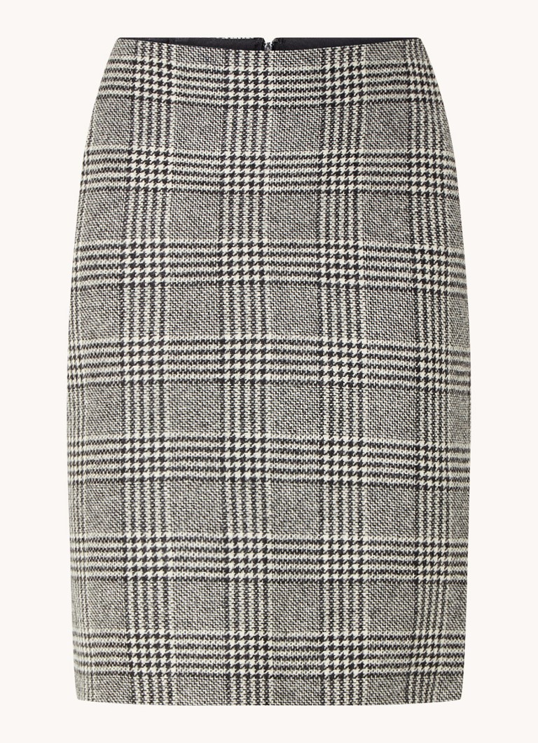 Hobbs Brea wool mini skirt with houndstooth pattern
