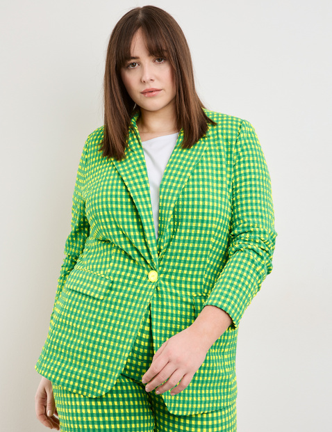 Karierter Blazer aus Seersucker