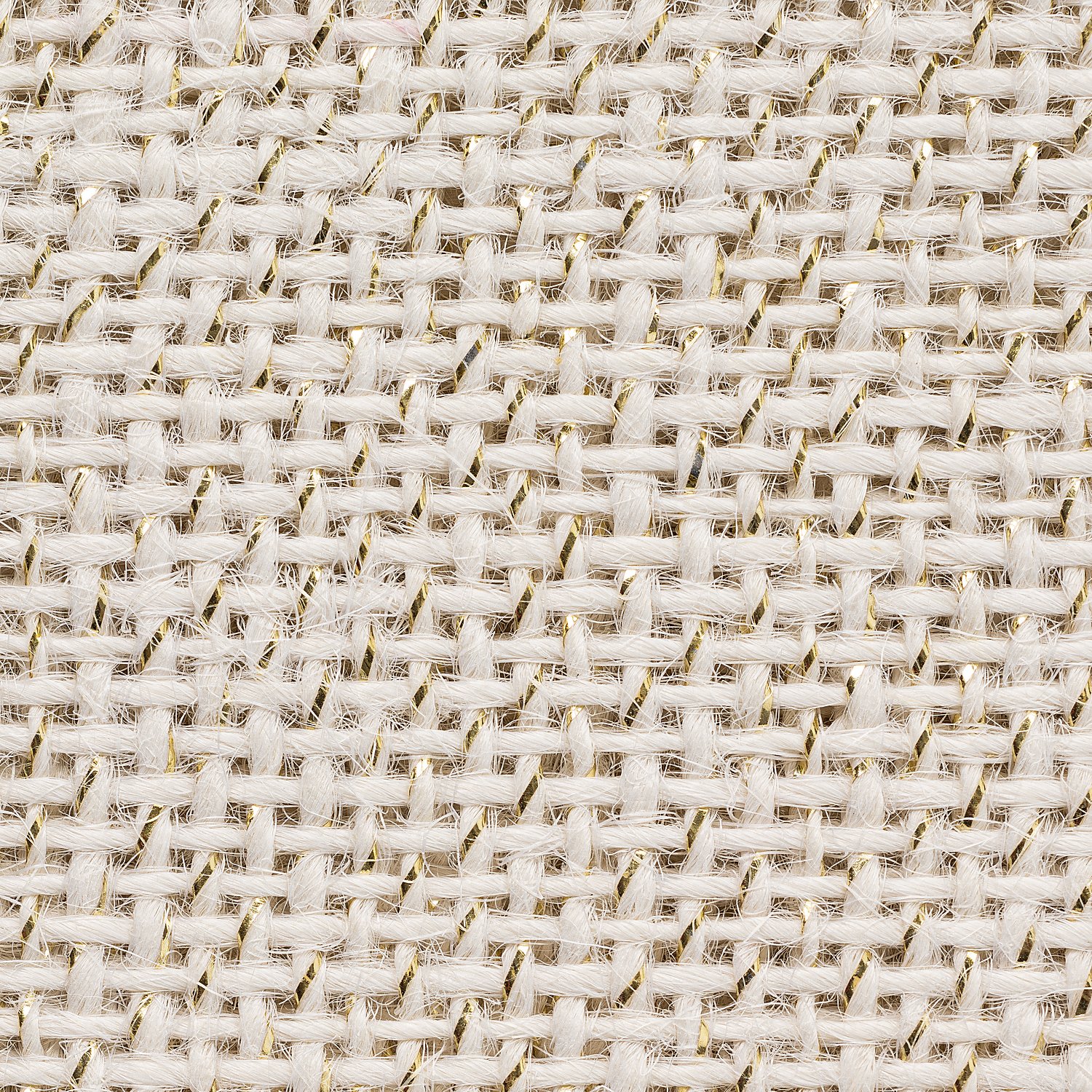 Jute (Rupfen) mit Glitzer, wollweiß/gold