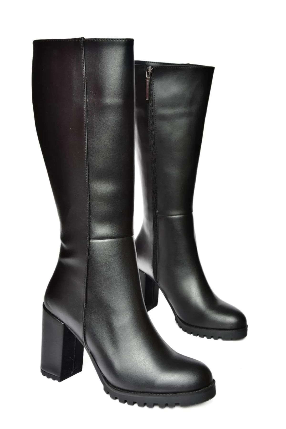Fox Shoes  R518911409 Schwarze Damenstiefel mit dickem Absatz