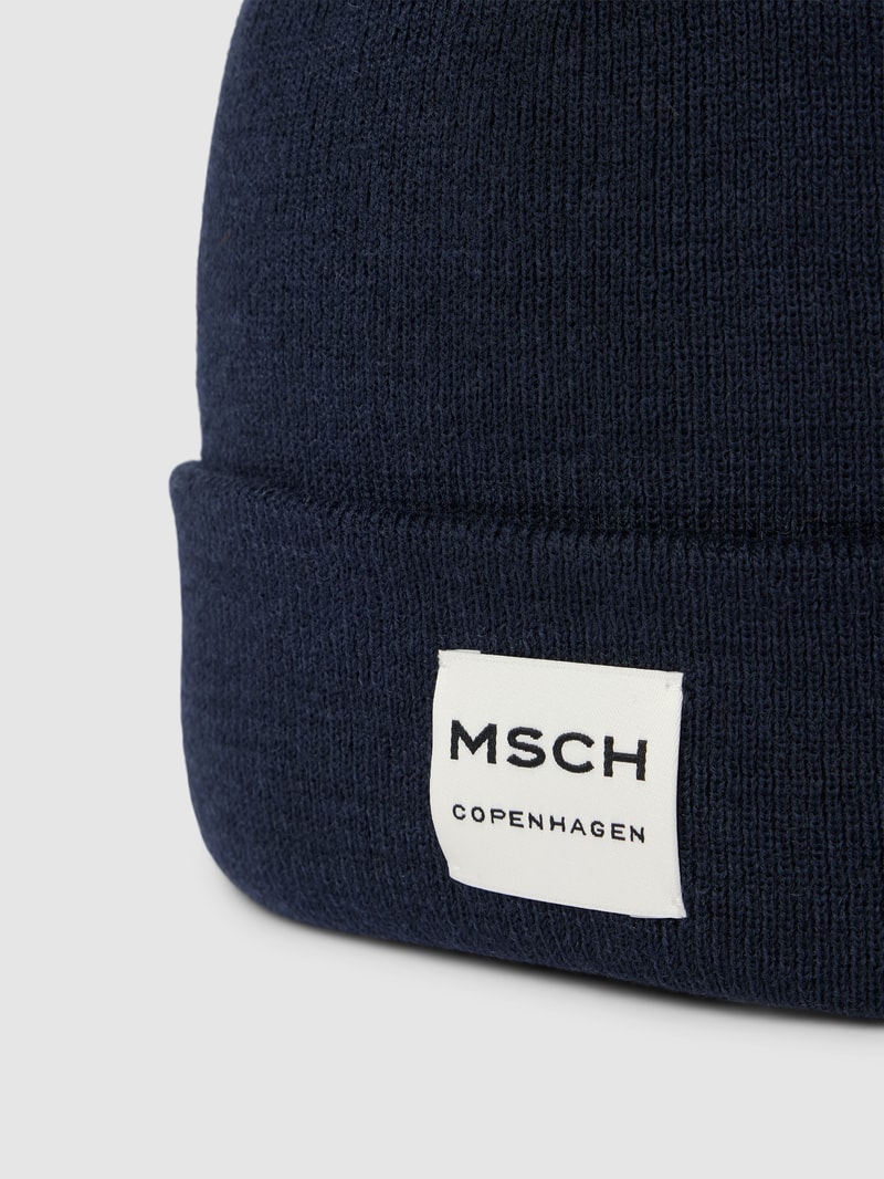 Beanie aus Woll-Mix Modell 'MOJO' in marineblau