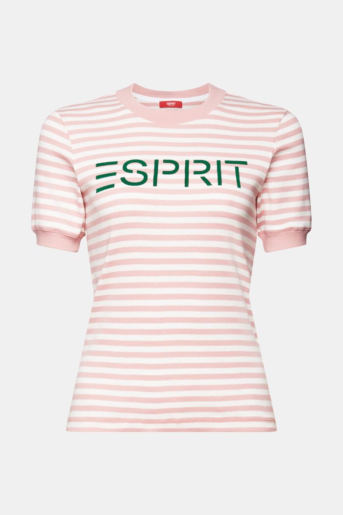 Gestreiftes Baumwoll-T-Shirt mit Logo-Print