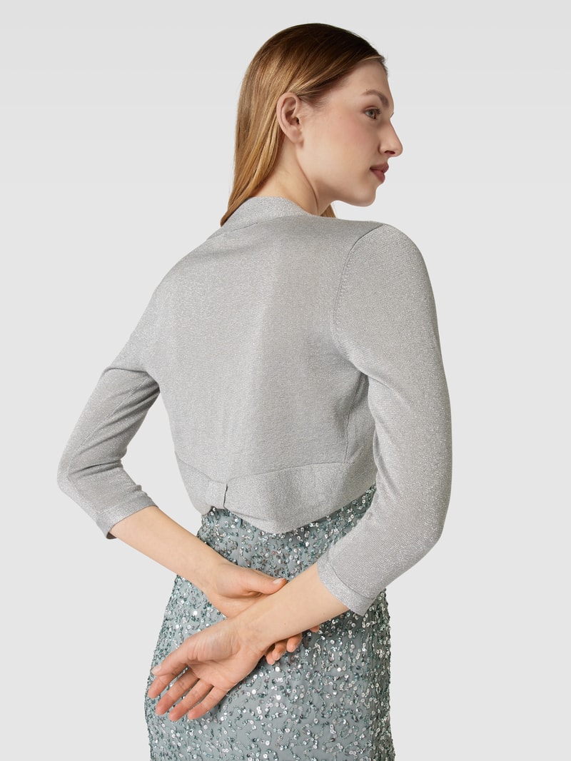 Bolero mit Strukturmuster in silber meliert