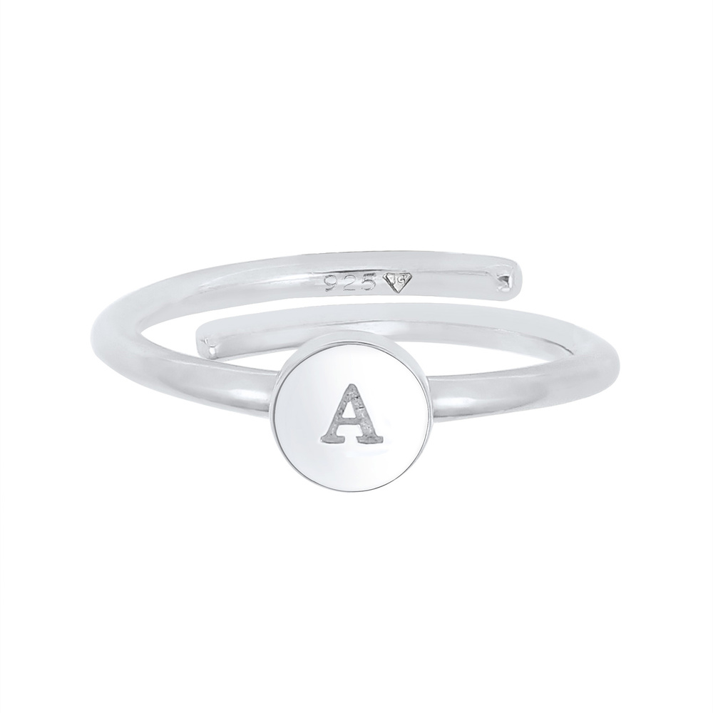 Elli Elli Bague Buchstabe A Kreis Verstellbar 925 Sterling Silber Bague