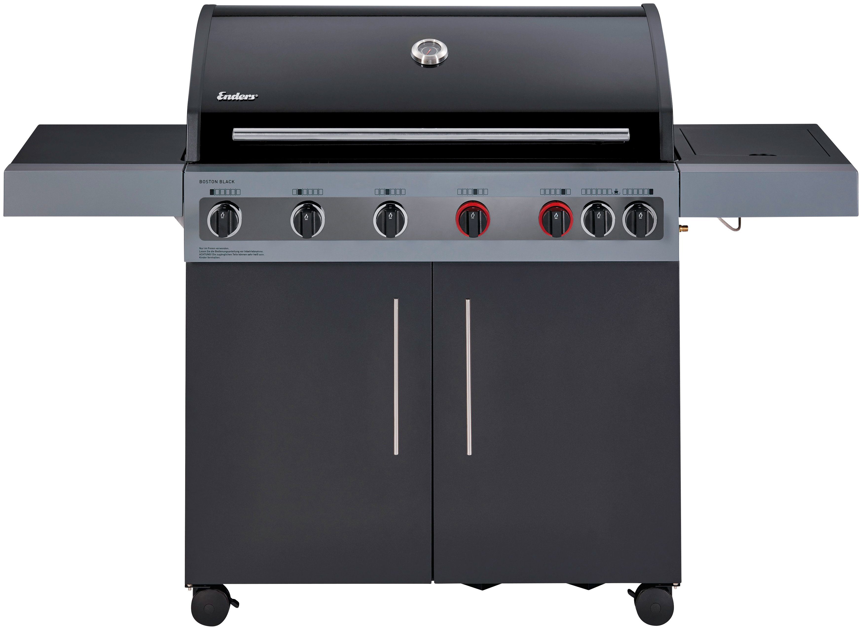 Enders® Gasgrill Boston Black 6 KR Turbo, BxTxH: 166,5x60x115 cm