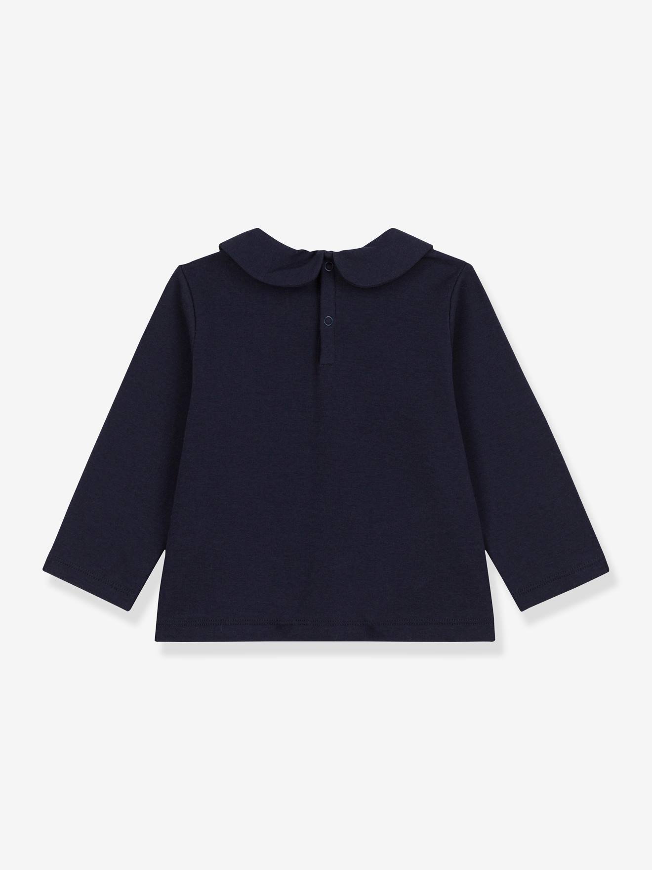 Blouse bébé en coton bio PETIT BATEAU marine