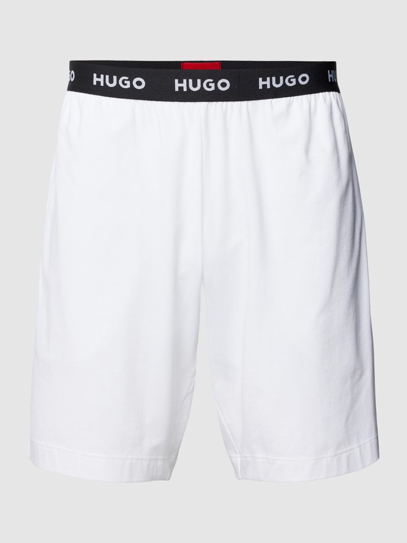 Sweatshorts mit Label-Details in weiß